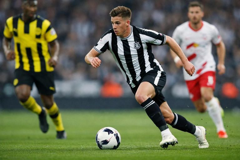 dortmund y leipzig muestran interés en el talentoso lateral de newcastle, apuntando a fortalecer sus defensas con un jugador prometedor.